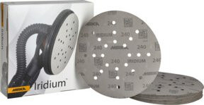 Mirka Iridium Papierschleifmittel für Exzenterschleifer, Körnung 240, Durchmesser: 225 mm, Grau, 25er Pack