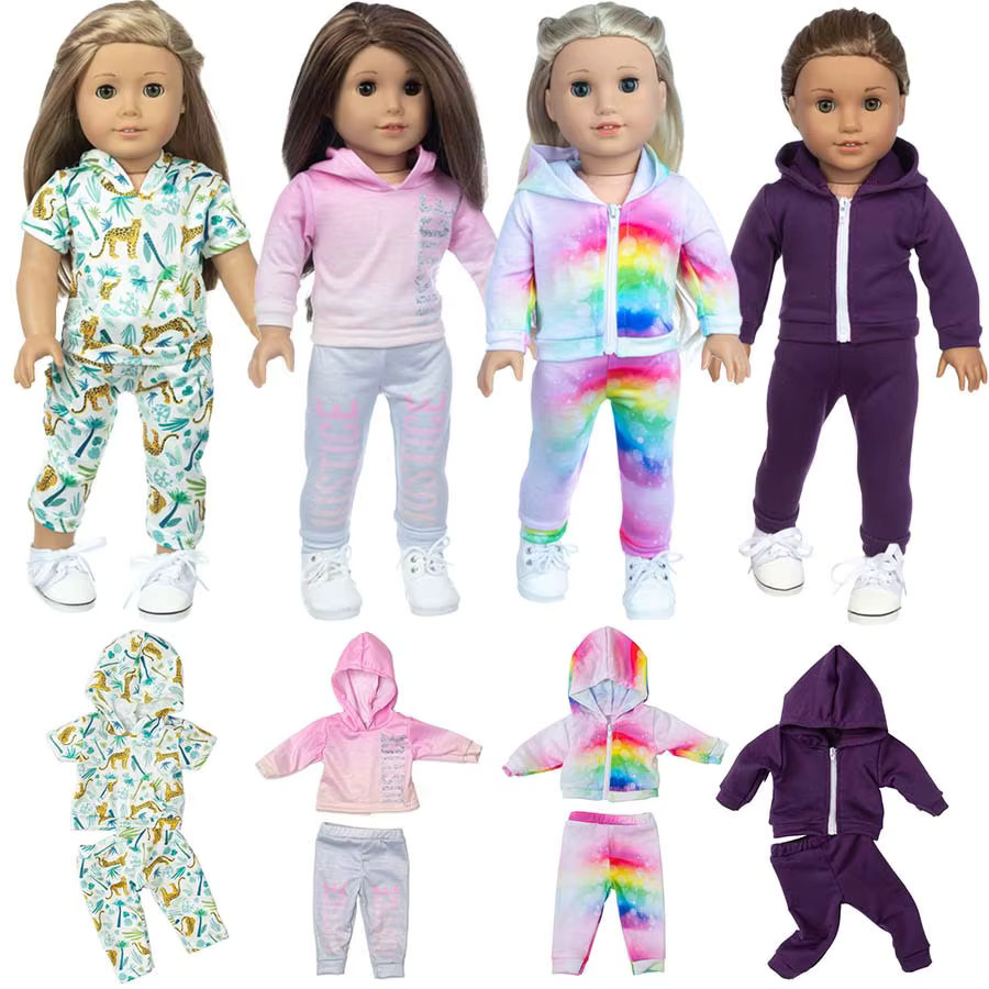 dearbei 18-Zoll-Puppenkleidung Regenbogen-Print, Alltagskleidung, Zubehör - Bild 3