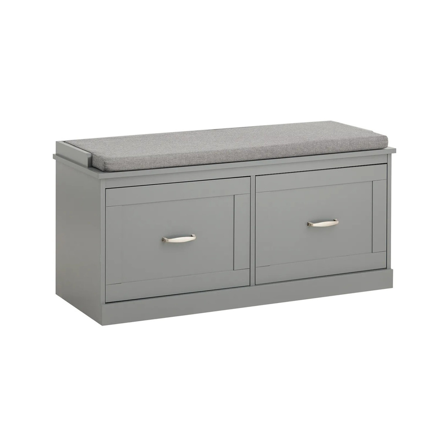 SoBuy Schuhbank FSR131-HG mit Sitzfläche und 4 Fächern aus MDF in Grau - Bild 2