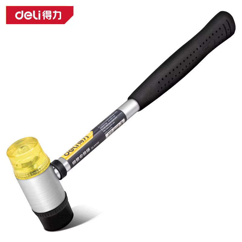 Deli Gummihammer mit rundem Kopf und rutschfestem Griff, doppelseitiger Nylonhammer für Arbeitsverglasung und DIY-Handwerk, mehrfarbig - Bild 2