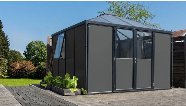 Vitavia Gerätehaus Universum mit Pavillondach in Schwarz/Anthrazit, 10,2 m² - Bild 4