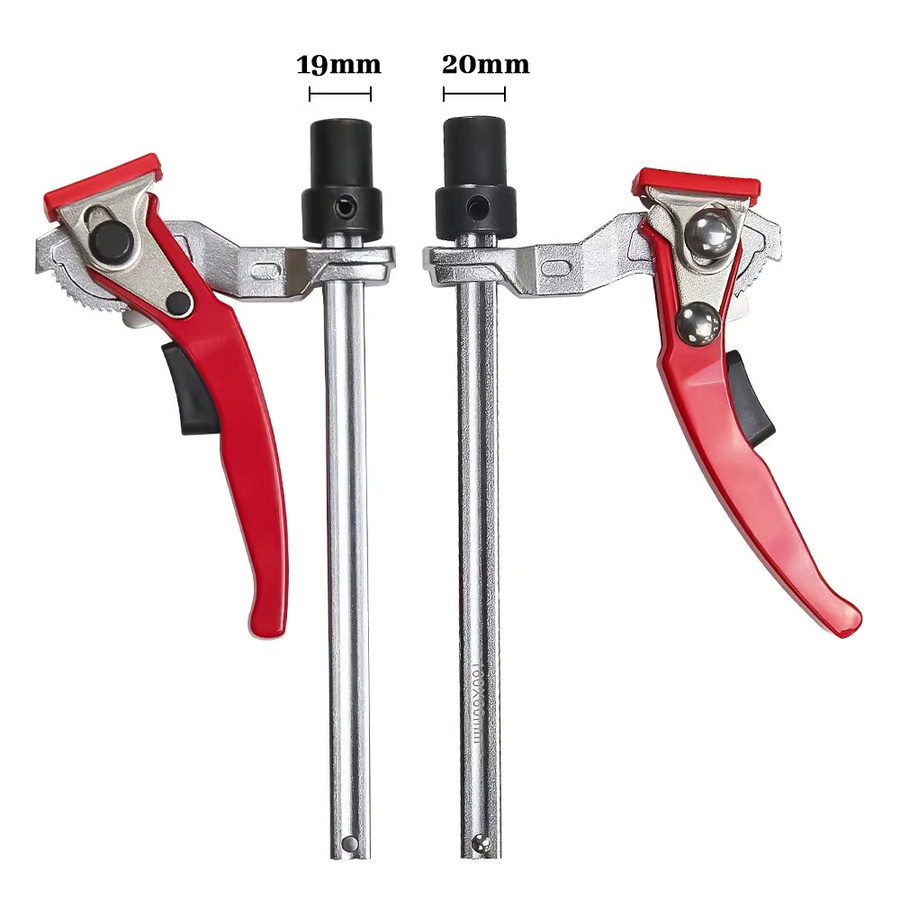 Allsome 2 Stück MFT Tischwerkbank Schnellratsche Hundeklemme in Rot, 19 mm (3/4 Zoll) und 20 mm Niederhalteklemme für die Holzbearbeitung - Bild 2