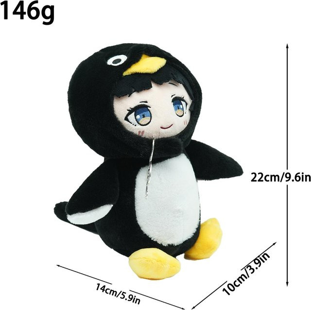 Yiran toy Gugu Gaga Meme Pinguin Plüschtier, 25cm, Schwarz, Bunt / Mehrfarbig - Bild 1