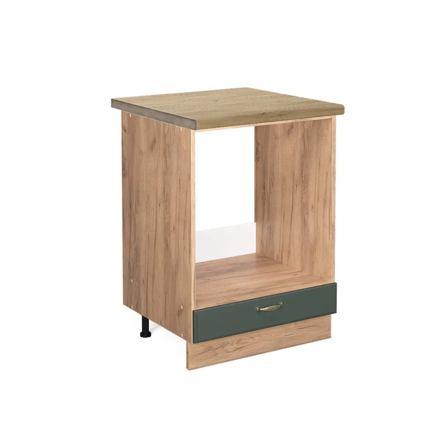 Vicco Herdbauschrank Fame-Line Landhausstil in Eiche mit Grün-Gold-Akzenten, B/T/H: 60 x 60 x 82 cm - Bild 1