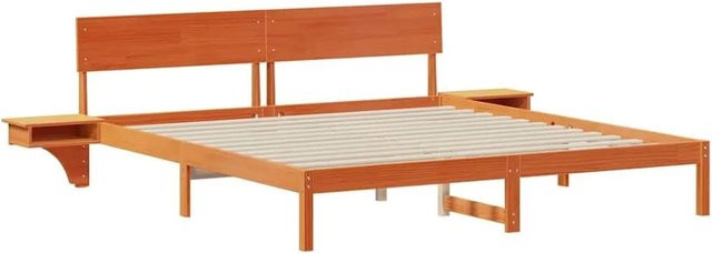 vidaXL Bettrahmen aus massivem Kiefernholz in Wachsbraun, B/T/H: 180 x 200 x 210 cm - Bild 1