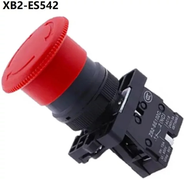 DAZZLEEX Exigent Stop Pilz-Drucktastenschalter XB2-ES442 mit Verriegelung, Rot, 22mm - Bild 1