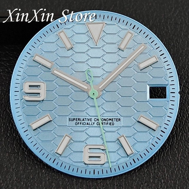 XINGHAN Zifferblatt, Himmelblau, 28,5 mm, für NH35 NH36 Uhrwerk, Silber, Unisex - Bild 1