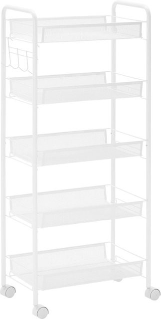 Bessagi Home Rollwagen Sandro Weiß aus Metall B/T/H: 26,0 x 45,0 x 105,0 cm - Bild 1