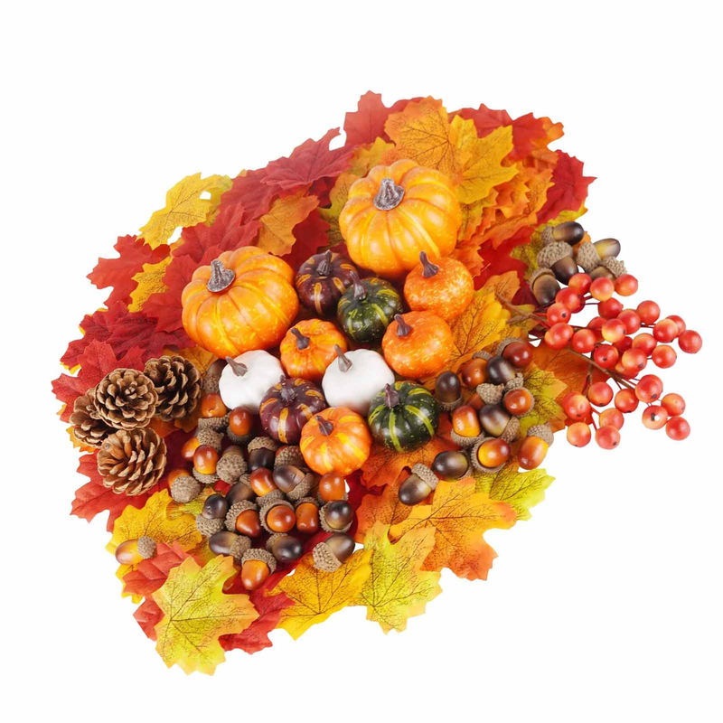 Tooarts 162-teiliges Herbst Dekorationsset mit künstlichen Ahornblättern, Eicheln und Kürbissen in Mehrfarbig aus Schaumstoff und Kunststoff für deine Tischdekoration - Bild 8