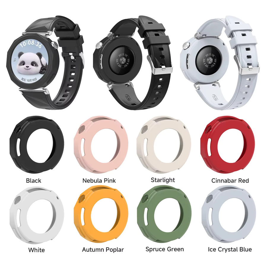 CAOWTAN Uhren-Schutzhülle Silikon, Schwarz, Huawei GT5 Pro 42mm 46mm GT4 41mm - Bild 5