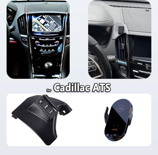 Magnetische Telefonhalterung für Cadillac ATS (2013-2019) mit intelligenter Sensorik und unsichtbarer Basis in Schwarz - Bild 1