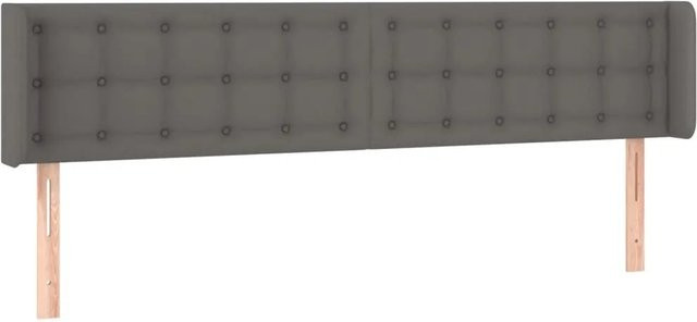 vidaXL Kopfteil mit Ohren in Grau aus Kunstleder, B/H: 183 x 88 cm, Tiefe: 16 cm - Bild 1