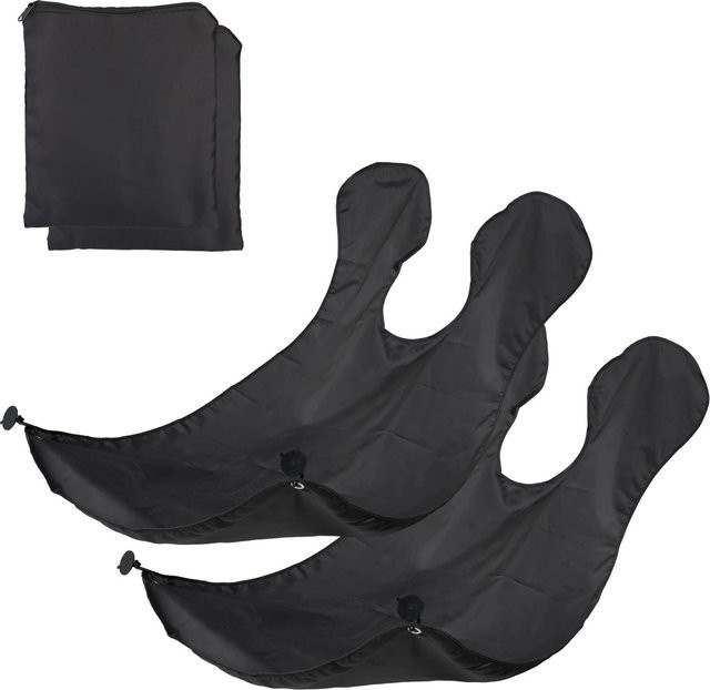 Relaxdays Bartschürze 2er Set aus Polyester in Schwarz mit Saugnäpfen, B/H: 70 x 125 cm - Bild 1
