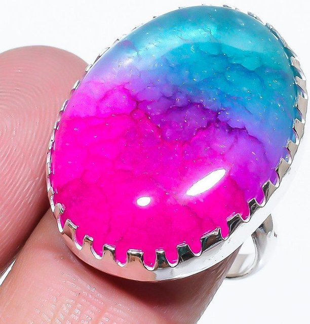 Manju Jewels Paradise Ring 925 Silber, Regenbogen-Solarquarz, Damen, Größe 6 - Bild 1