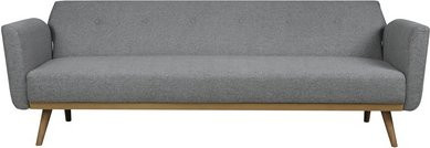 SalesFever Schlafsofa Click-Clack in Grau mit Holzrahmen und abnehmbaren Bezügen, Breite: 212 cm, Höhe: 79 cm, Tiefe: 85 cm - Bild 2