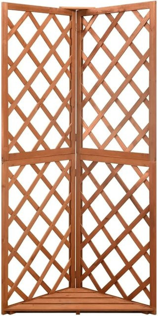 vidaXL Eckspalier aus Massivholz in Braun, B/T/H: 50 x 50 x 145 cm - Bild 1