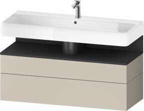 Duravit Waschtischunterschrank Qatego in Grau Matt mit integrierter Beleuchtung und Innenschubladen, Wandmontage, B/T/H: 119 x 47 x 59 cm - Bild 1