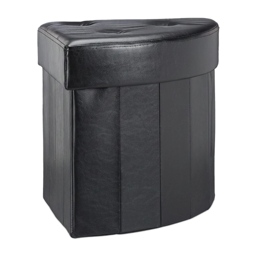 Relaxdays Hocker aus Kunstleder in Schwarz mit Stauraum, faltbar, B/T/H: 38 x 38 x 38 cm - Bild 2
