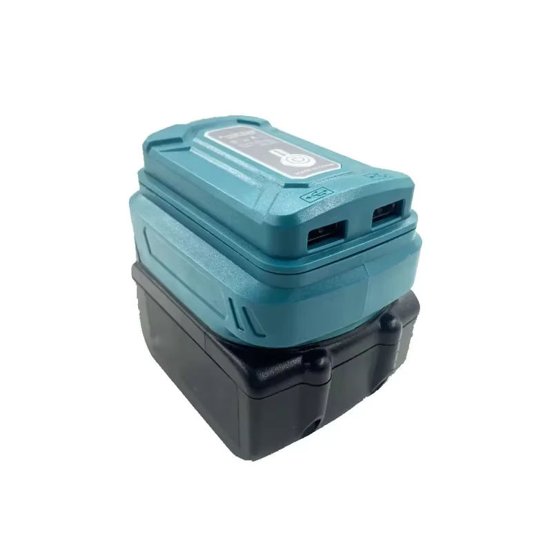 ZWINCKY LED-Arbeitsleuchte mit Batterieadapter für Makita, HongSong und Lomvum, tragbare Powerbank mit zwei USB-Anschlüssen für 14,4 V und 18 V Li-Ion Akkus - Bild 2