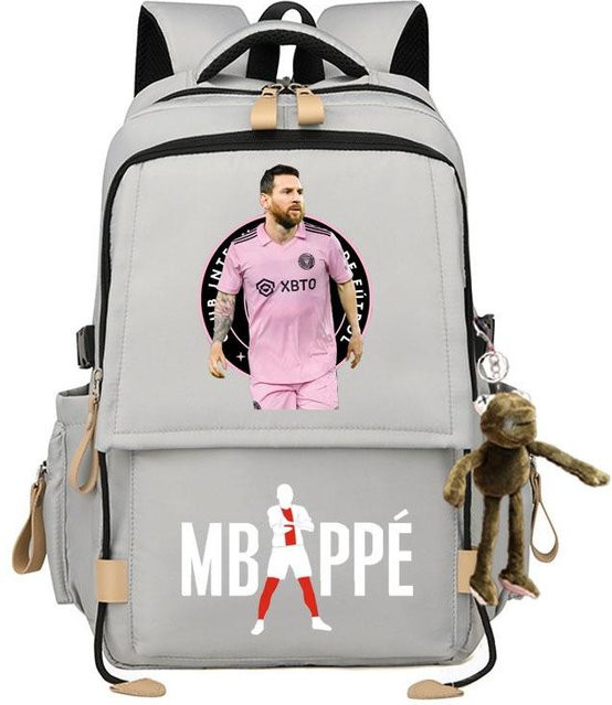 3-teiliges Schulrucksack-Set in Grau aus Oxford-Stoff mit großem Fassungsvermögen, Schultergurt und Federmäppchen - Bild 1