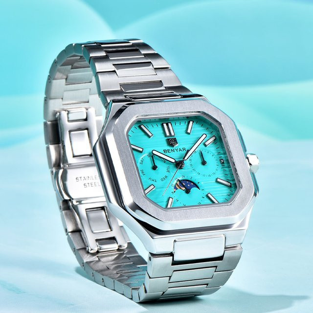 BENYAR Armbanduhr Quarz, Edelstahl, Saphirglas, 37 mm, Herren - Bild 1