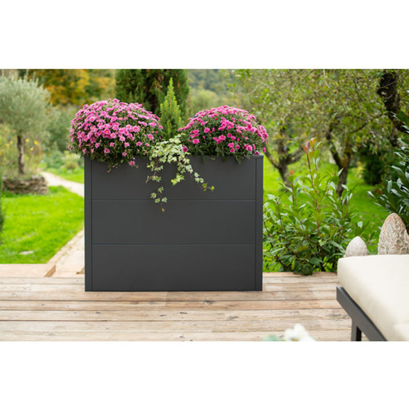 Westmann Pflanzkasten Talus XL in Anthrazit, moderner rechteckiger Metall-Pflanzkübel aus Stahl, B/T/H: 77 x 25 x 25 cm - Bild 2