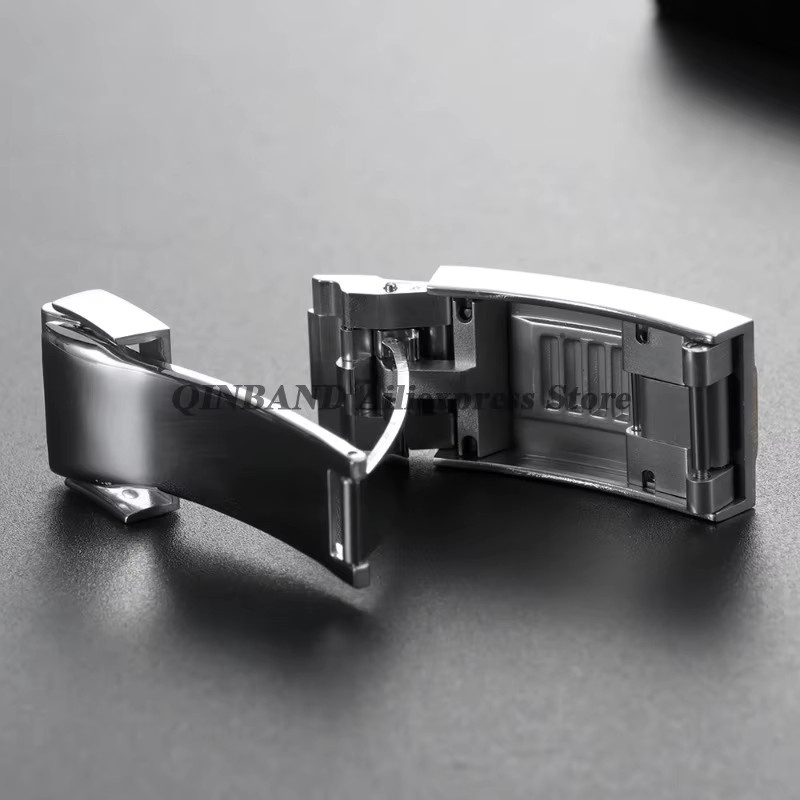 Uhrenschnalle Edelstahl, Faltschnalle, Silber - Bild 2