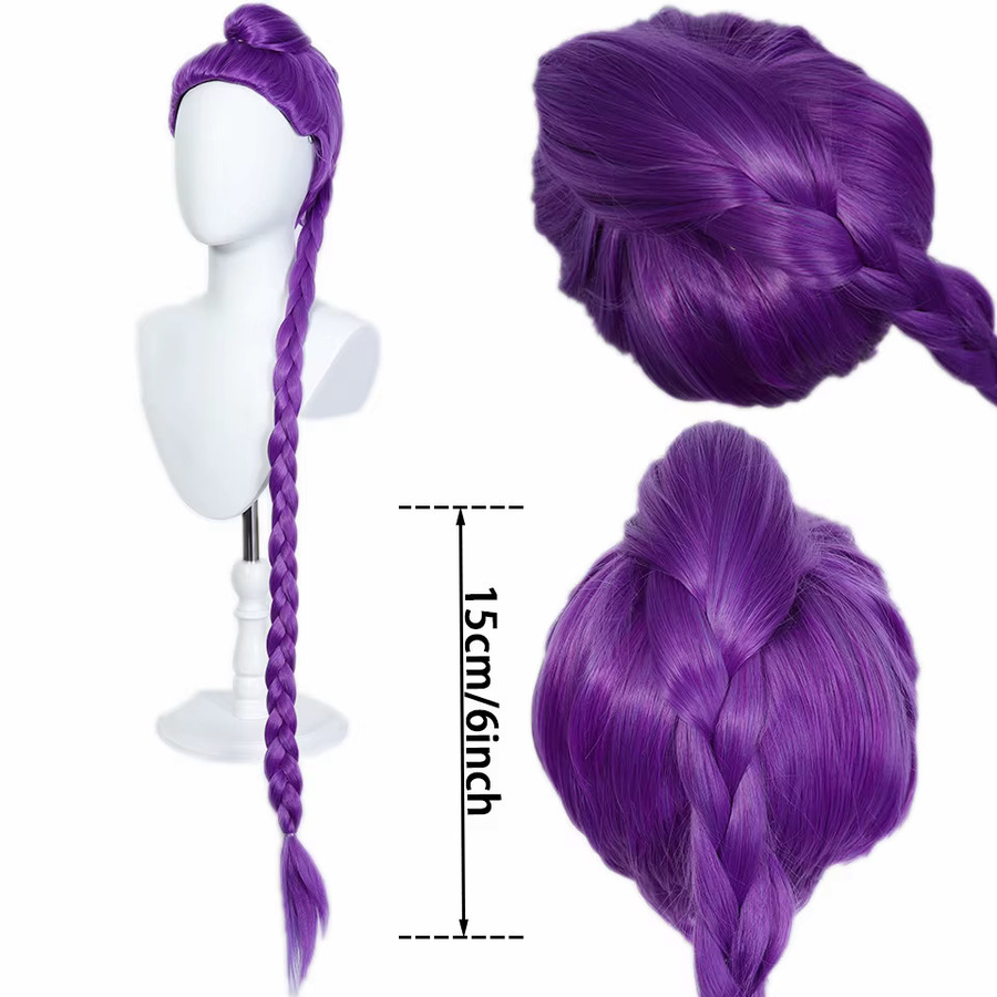 allaosify Synthetische Perücke, Lila, Damen - Bild 3
