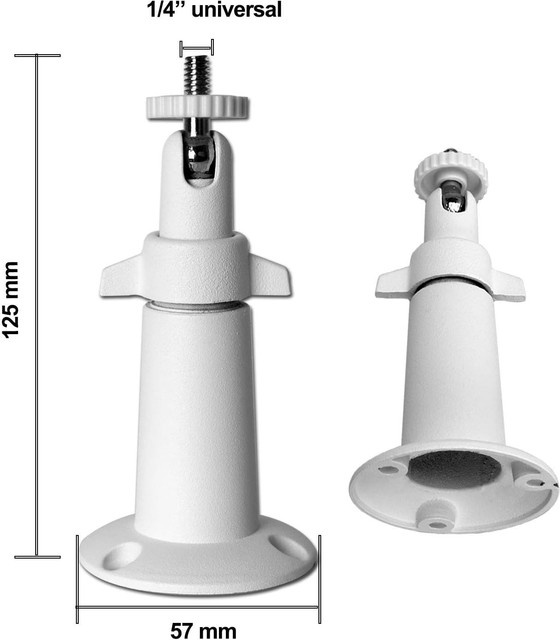 Verstellbare Wandhalterung aus Metall in Weiß für Arlo Essential/XL 2 Gen, Pro, Ultra, Wyze Cam Outdoor/V3 und Ring Stick CCTV - Bild 1