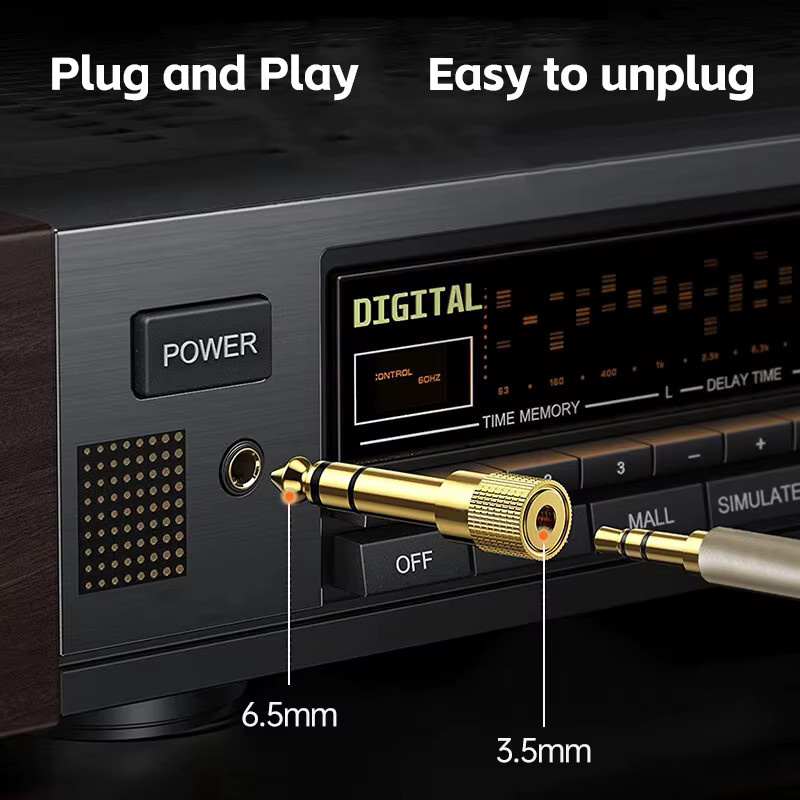 liulz Audio-Adapter 6,35 mm Klinkenstecker auf 3,5 mm Klinkenbuchse mit Vergoldung für Kopfhörer und Mikrofon AUX - Bild 2