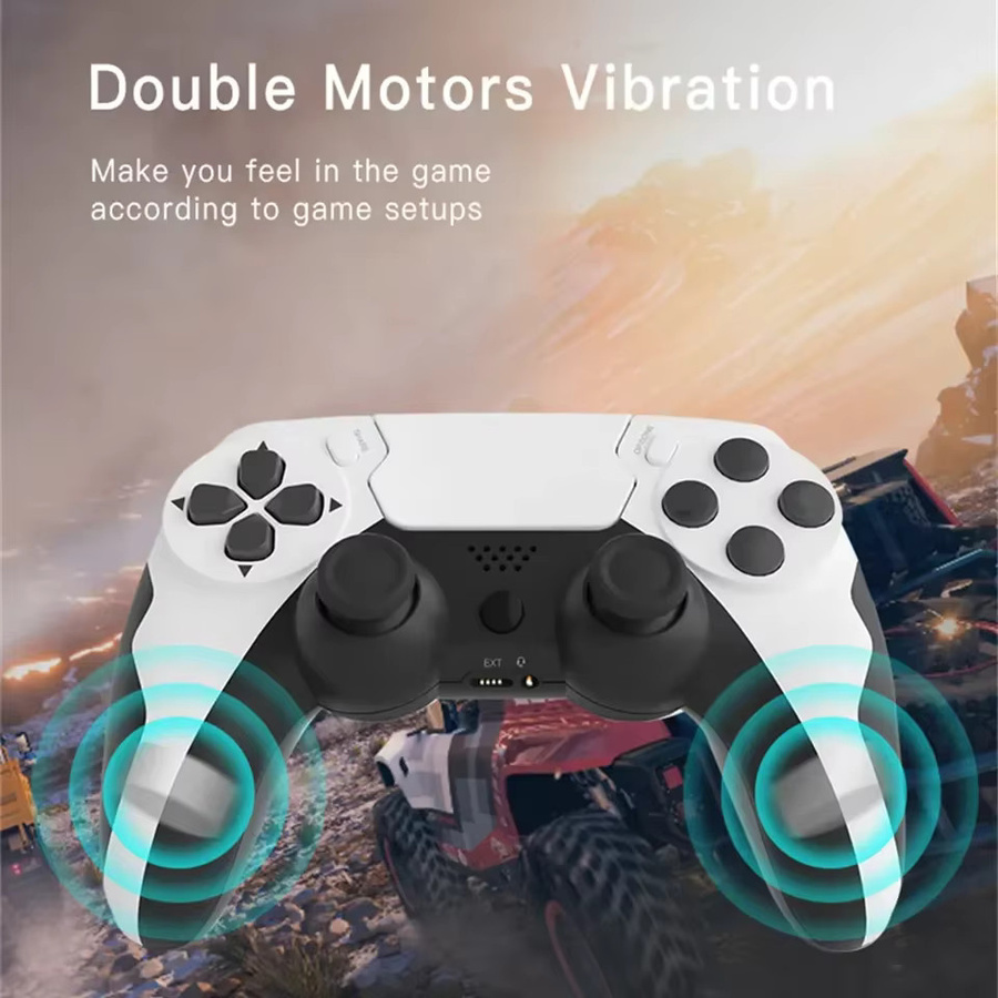 GAMINJA Wireless Controller Bluetooth Gamepad mit Doppelvibration und 6 Achsen für PS4, PS3 und PC in Schwarz und Rot - Bild 5