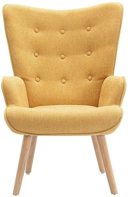 Vente-unique Sessel Vately mit gerader Rückenlehne in Gelb, Breite: 69 cm, Tiefe: 69 cm, Höhe: 69 cm - Bild 1