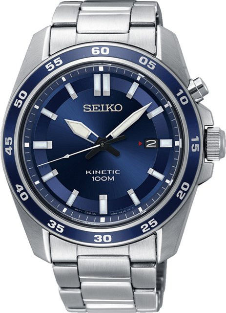Seiko Armbanduhr, Kinetik, Edelstahl, Blau, 42 mm, Herren - Bild 1
