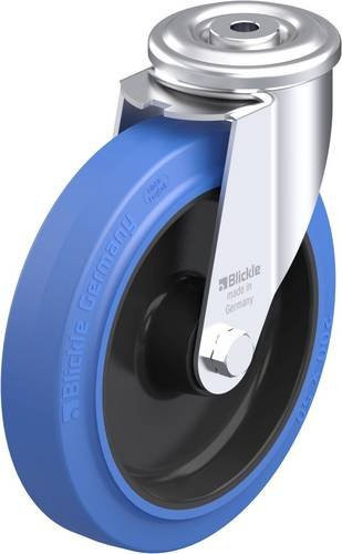 Blickle LER-POEV 200XR-SB Stahlblech-Lenkrolle in Schwarz und Blau mit 200 mm Rad-Durchmesser und 300 kg Tragfähigkeit - Bild 1