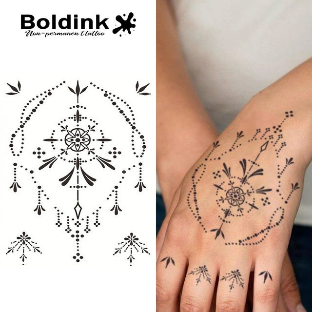Boldink Temporäres Mandala-Tattoo, wasserfest, semi-permanent - Bild 1