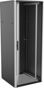 Enoc Basic 19 Zoll Standschrank mit Glastüren in Grau, B/T/H: 80 x 80 x 42 cm - Bild 1