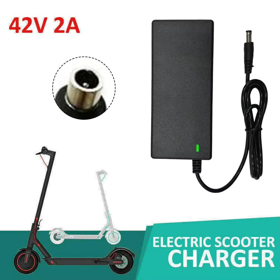 WAPUNO 5in1 Lithium Batterie Ladegerät 42V 2A DC Netzteil mit austauschbaren Steckern in Schwarz - Bild 6