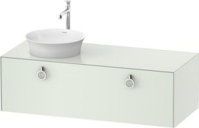 Duravit Waschtischunterschrank White Tulip in Weiß matt mit 1 Aufsatzschrank und linksseitigem Becken, B/T/H: 130 x 55 x 40,8 cm - Bild 1