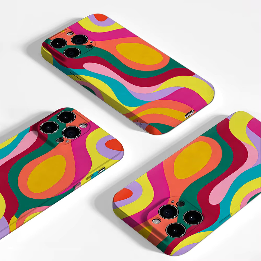 Potdemiel Aurea Case Matte Bumper MagSafe Schutzhülle für iPhone 13 bis 17 Pro Max in Neon Swirl Multicolor - Bild 3