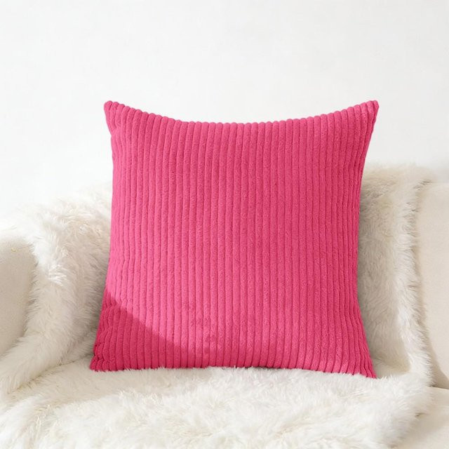 JMG Clothing Cord Kissenbezug aus weichem Plüsch-Flanell in Pink, B/B: 65 x 65 cm - Bild 1