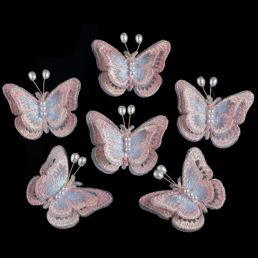 Louleur Schmetterling Patches, Perle Mesh Spitze, 6 Stück - Bild 4