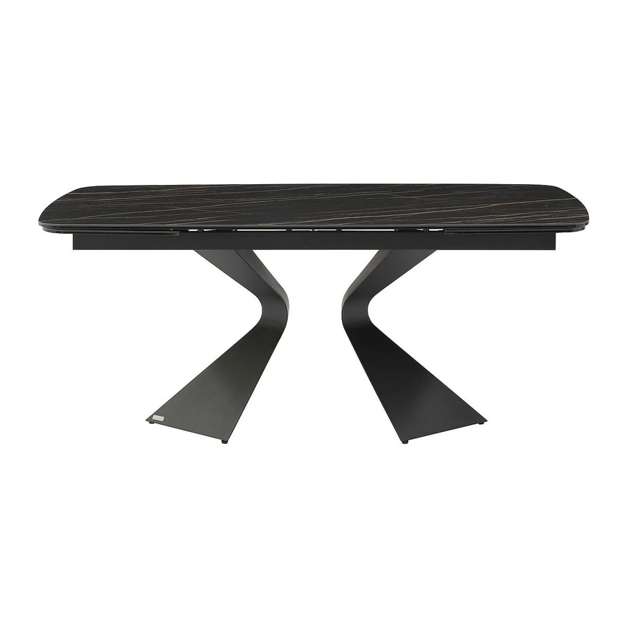 Maison Céphy Esstisch Kajari in Schwarz mit Keramikplatte in Marmor-Optik, ausziehbar, B/T/H: 260 x 180 x 76 cm - Bild 2