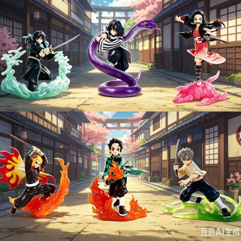 Bandai Demon Slayer Kamado Tanjirou Nezuko Hinokami Kagura Actionfigur - Bild 3
