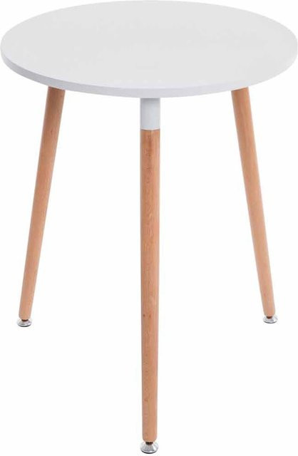 CLP Küchentisch AMALIE im Retro-Design aus Holz, rund, braun, Durchmesser: 60 cm, Höhe: 75 cm - Bild 1