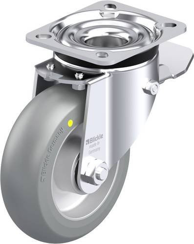 Blickle Stahlblech-Lenkrolle LK-ALTH 125K-1-ST-AS-CO in Silber, Rad-Durchmesser: 125 mm, Tragfähigkeit: 350 kg - Bild 1