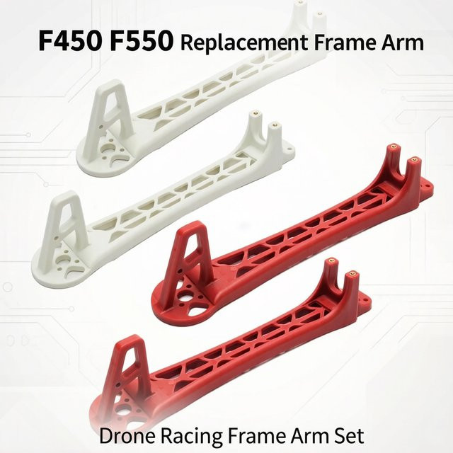 U-Angel-1988 Quadcopter Ersatzrahmenarm, 4-teiliges Set, Weiß, Rot, Kunststoff - Bild 1