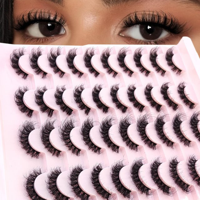 HBZGTLAD Künstliche Wimpern, Black, Unisex, 20 Paar - Bild 1
