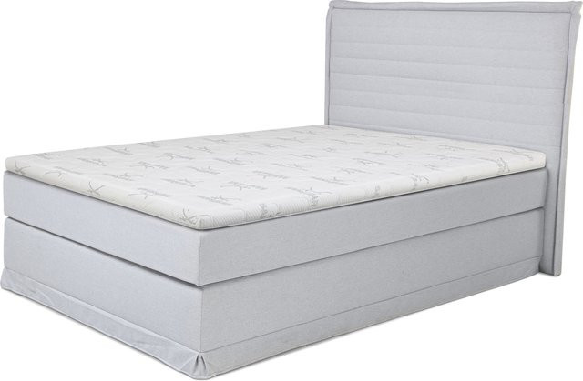 Boxspringbett SANSIBAR Langeoog in Grau mit Stoffbezug und Bonell-Federkern, B/T: 140 x 200 cm - Bild 1