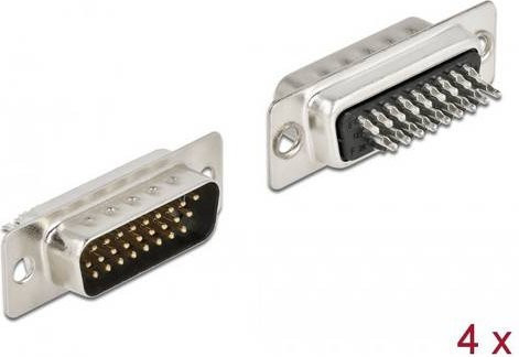 Delock 66706 D-SUB Steckverbinder in Silber, 4er Pack - Bild 1