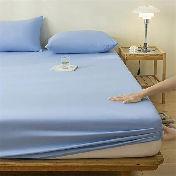 Wasserdichter Matratzenbezug von Big House Decor in Blau, rutschfester Spannbettlakenschutz mit Gummiband, B/T/H: 90 x 200 x 30 cm - Bild 1